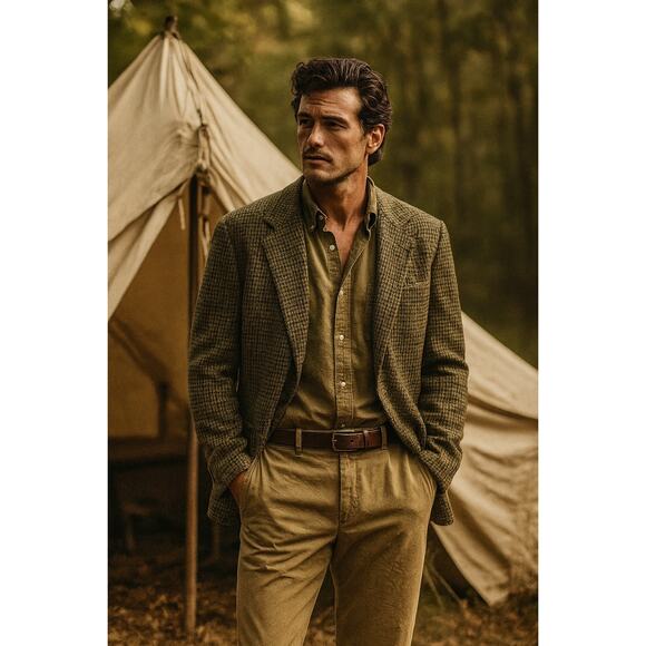 Vintage Banana Republic Mens L Lambswool Jacket Safari Collection Blazer USA - Picture 1 of 15